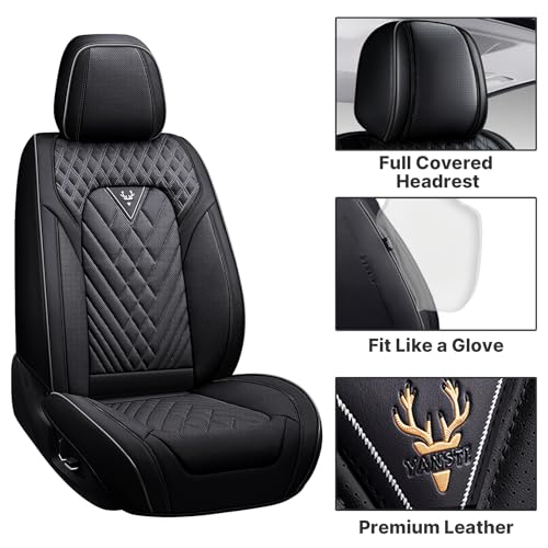 Image of Seat Covers for Ford Transit 150 /250 /350 Van 2015-2026, Front Seats Black