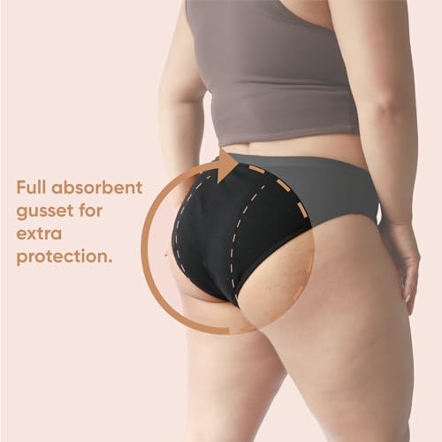 oi Organic Cotton Period Underwear | Bikini Style | Absorbs 3 Tampons | Full Gusset Leak Protection | No PFAS | 3 Pack4