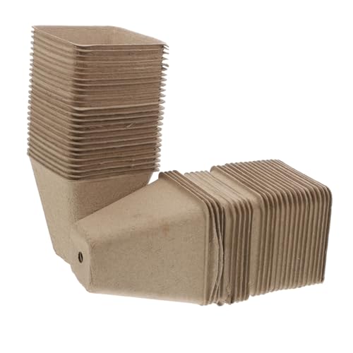 BESTonZON 50Pcs Craft Nursery Pots with Drainage Holes Small Paper Planter Cups for Gardening for Germination and Growing Small Plants