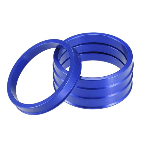 A ABSOPRO Anillos Centradores de Buje de Coche OD 66.6mm A ID 57.1mm Anillos Centradores de Buje Espaciador de Centro de Rueda de Aleación de Aluminio Azul (Juego de 4)