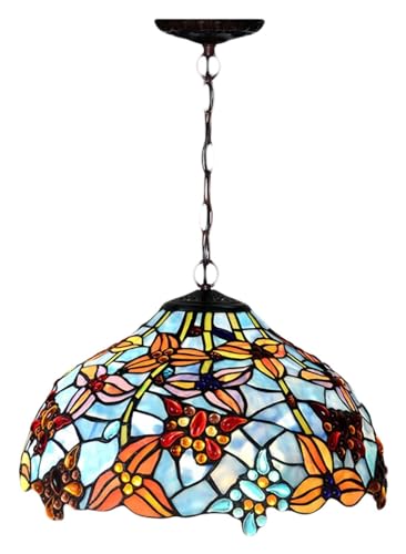 Lustre rétro Tiffany à motif papillon pour créer une ambiance feutrée au café