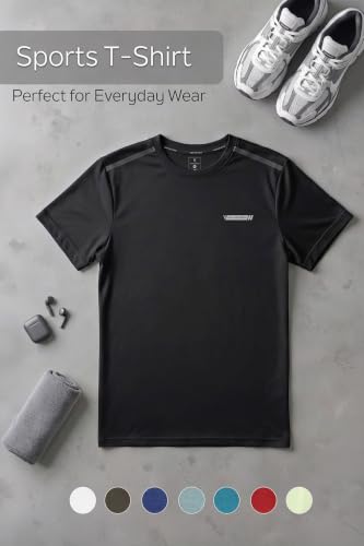 Image of Van Heusen Men's Running T-Shirt | Regular Fit | Crew Neck | Soft Breathable Mircofiber | Casual Wear | Summer Favorite | Shoulder Bonding |Sports T-Shirt | Style 61005