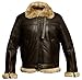 RAF Aviator Bomber Real Shearling Real Sheepskin Brown Leather Jacket (L)