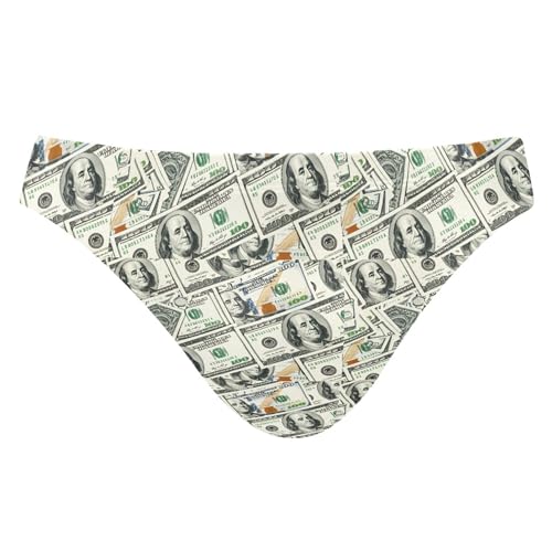 Men's Swim Briefs Paper Money Hundred Dollar Bills Swimsuit Beach Swimwear Bikini M B0405091