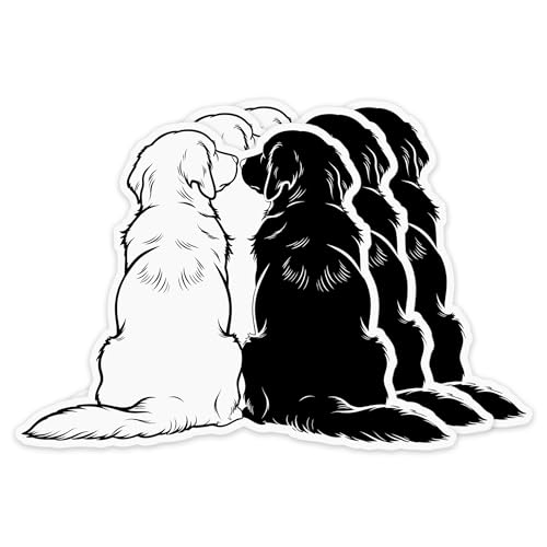 (3PCS) Double Silhouette Golden Retriever Sticker – Cute Dog Decal