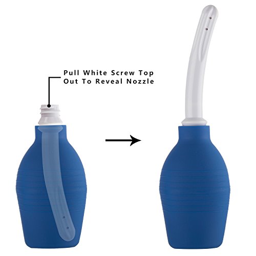 Enema Bulb Clean Anal Vaginal Silicone Douche For Men Women And Men (Blue Color) - Comfortable Medical Kits #TOP6