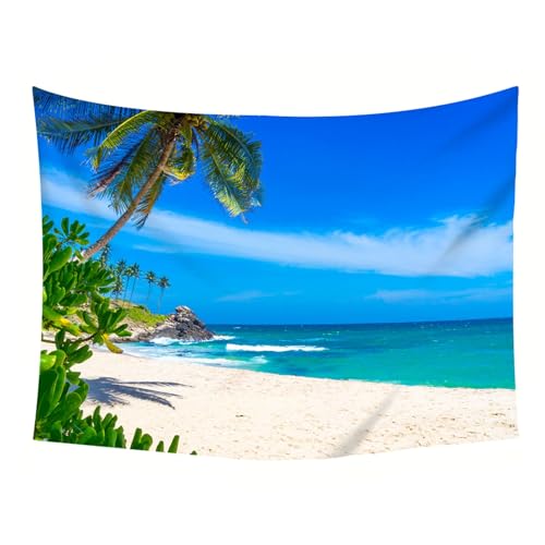 Tenture murale paysage plage 200x200cm deco moderne sans travaux