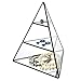 MyGift Glass Pyramid Small Jewelry Organizer Box with Black Metal Frame, 3 Tier Crystal Display Case