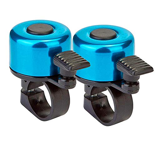 DTnewsun 2 Mini Fahrradglocke,Fahrrad Klingel sehr klarer Klang - Premium Fahrradglocke für Mountainbike Rennrad - Klingel Glocke Ring (Blau) Cover