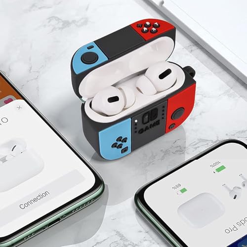 Image of Dezet Cute Soft Silicone Pouh Case for Airpods Pro GEN-2 (2022) � 3D Cartoon Animal Character Cover with Keychain Ring, Shockproof & Dustproof Protective Case for Kids & Girls (Nintendo)