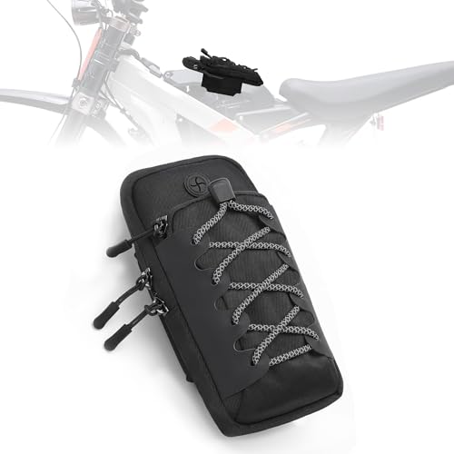 Silutrcn Electric Dirt Bike Front Bag,Battery Tank Frame Storage Pouch
