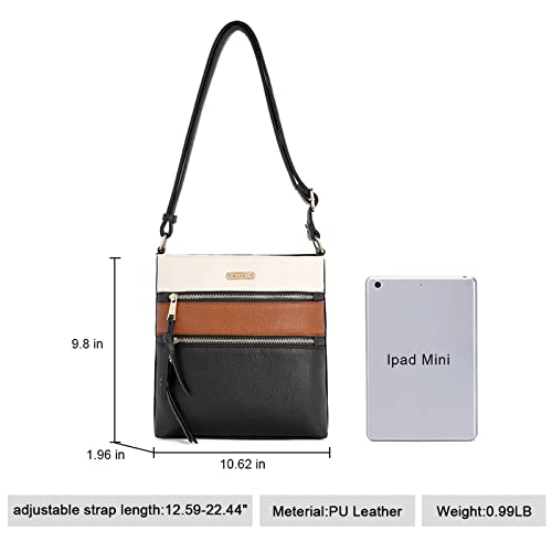 Image of CLUCI Crossbody Purses for Women, Medium Size Zipper Pocket Adjustable Strap, Soft Leather Women's Shoulder Handbags