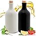 Essig & Öl Spender - Flasche mit Ausgießer, 2er Geschenkset für Feinschmecker handgefertigt und einzigartig im Design Made in Germany authentisch chic und zeitlos (2x 500ml, schwarz / weiß)