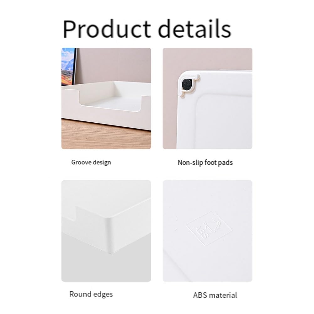 Bandeja organizadora de papel apilable para oficina y escuela, tamaño A4, con ranuras para papelería, 33 x 24,5 x 5,8 cm, 4 unidades