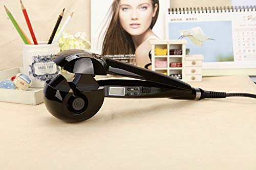 Automatic Ceramic Curler Machine Universal Voltage Temperature Adjustable, Professional Hair Curler Auto Rotating Curl Ceramic Machine (Black)