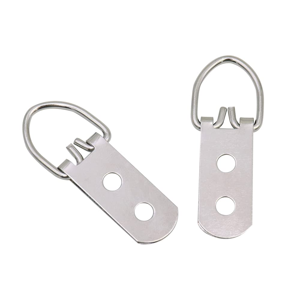 100 Stück D-Ring Bildaufhänger Mit Schrauben – 55 X 22 Mm, Silber, Doppelloch-Design Für Sichere Befestigung
