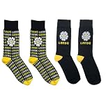 2 Pairs Leeds Football Fans Cotton Rich Socks UK 7-11 – Yorkshire Rose Design – Soft, Durable & Comfortable Leeds Socks - Two Pair Set