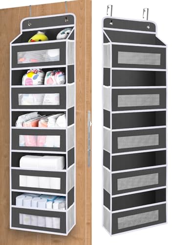 Image of BLOROOM Over The Door Organizer Storage, 5 shelf Hanging Door Organizers with 10 Large Capacity Pockets, Anti Tilt 48 lb Load Behind Door Organizer for Bedroom, Bathroom, Pantry