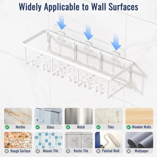 8 Pack Adhesive Bathroom Holders & Dispensers for Kids & Adults, White by zeawec - Used condition - Image 6