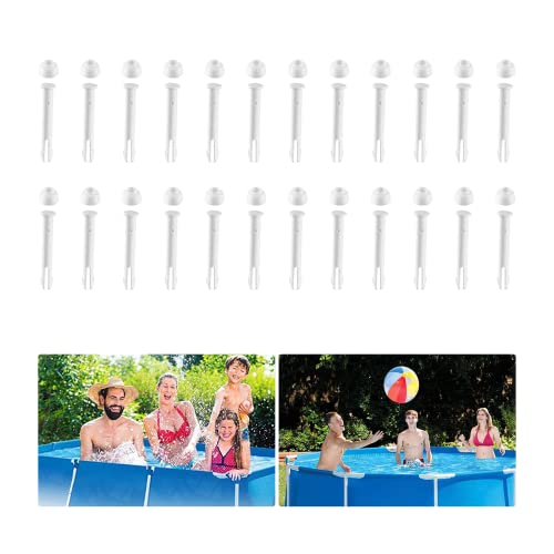 mzoLife Pinos de conexão de piscina de plástico e juntas, peças sobressalentes para piscina pino de splint de substituição para piscinas redondas e moldura 28270-28272 (24 peças)