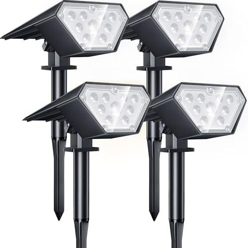 NFESOLAR ソーラー ガーデンライト スポットライト ソーラーライト屋外 庭園照明 明暗センサー 自動点灯/消灯 2200mAh大容量 IP67防水 防犯 防災 IP65 夜間自動点灯/昼間自動消灯 地中埋込型 パス 芝生/車道/壁掛け/歩道/植木/玄関先 ライトアップ アウトドア スポット