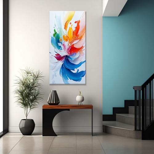 Image of TAIJXAGSG Abstract Wall Art Living Room Prints Colorful Abstract Art Decorations Blue Canvas Wall Art Decor Prints Poster 24 inchX 48 inch Home Wall Decor Artwork Painting Pictures For Bedroom Artwork