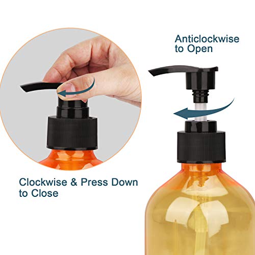 Plastic Pump Bottle 16oz，Woaiwo-q Soap Dispenser Empty Shampoo Dispenser Bottles for Cleaning Solutions,Hair,Oils,(7 pack,orange) - Thumbnail 5