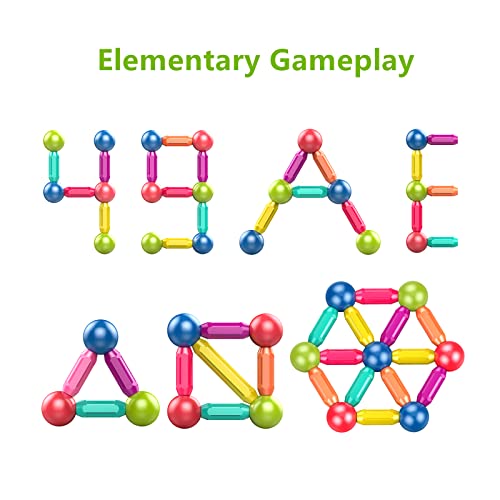 BESTYMXY Magnetic Stick, Balls and Rods Set, Building Sticks Blocks, STEM Stacking Toys Magnet Educational for Kids Boys Girls (42 PCS)