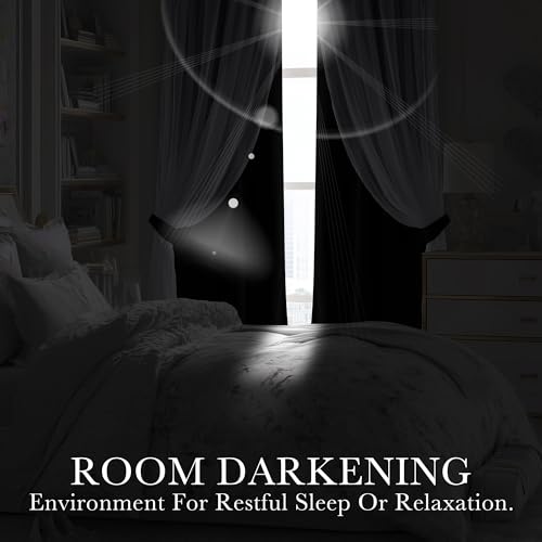 Image of PONY DANCE Black Out Curtains, 52 x 95 inch, Black, 2 PCs