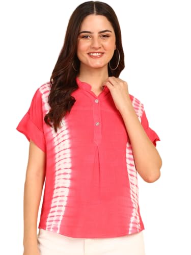 Image of Maaesa Hand Dyed Rayon Top for Women