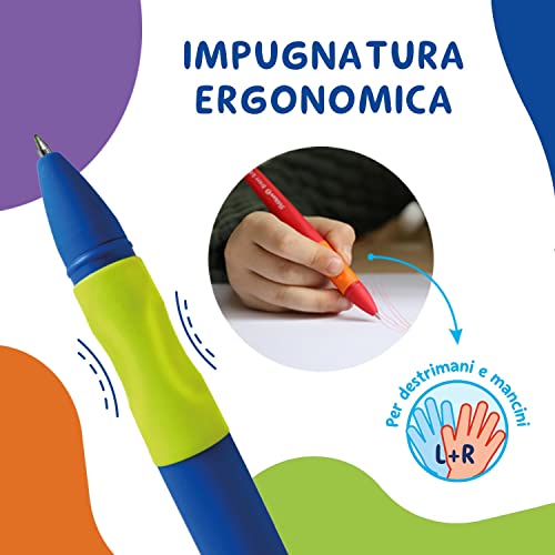 Set 10 Penne A Sfera Ergonomiche Con Punta In Metallo, Impugnatura In Bambù E Funzione Touch - 10 Colori, Multicolore - 4
