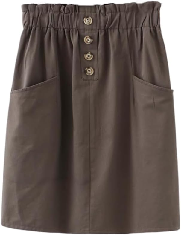 Large Size Womens Midlength for Women in Summer Fat Loose Waist The Strap Them Look Slim Solid Color Skirt