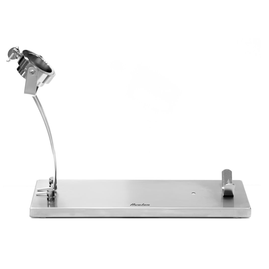 Avalon Jamonero Home Soporte para jamón con Cabezal Giratorio Inoxidable. Jamonero metálico con Base de Acero Inoxidable, Modelo Plegable 49,5 x 16,5 x 39 cm