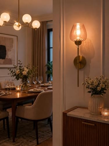 Image of Premium Gold Finish Wall Lamp for Bedroom, Living Room, Restaurants, Dining, Coffee Shop, Home Etc. (Bulb Include)