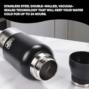   Black-Rhino-32oz-Multi-Functional-Dog-Water-Bottle-Detachable-Bowls-Black-Portable-Travel-Hydration-Solution-for-Hiking-Camping-Outdoors-Leakproof-Durable-Convenient-for-Pet-Owners