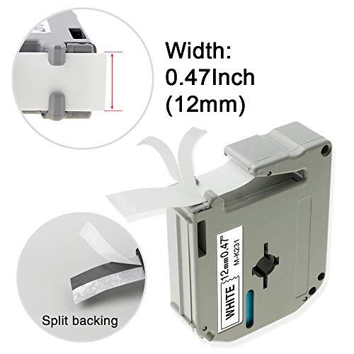 Freshworld Compatible Tape Replacement For P-Touch M Tape M-K231 H231 F431 C531,White/Heart/White Flower/Cottony Cloud,For Brother Ptouch Pt-M95,Pt-90,Pt-80,Pt-65,Pt-85 Label Maker, 1/2Inch X 26Ft, 4P #TOP2