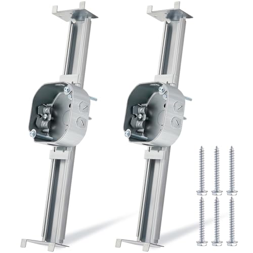 Image of Tandefio 2 Pcs Adjustable Ceiling Fan Bracket Ceiling Mounting Bracket Electrical Box for Fans and Light Fixtures, 14.7 Inches in Length
