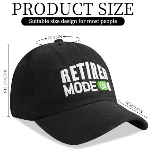 Image of Embroidered Retired Hat, Retirement Gifts, Adjustable Cotton Breathable Colorful Baseball Cap