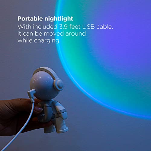 Image of mooas Sunset LED Nighlight (Astronaut), 7 Color nightlight, 360 Rotation, Touch Control, Sunset lamp, Astronaut Light Projector, Night Light for Bedroom /Kids Room /Room decor /Party /Camping