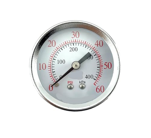Manomètre 0-60 psi haute précision à cadran 2" et filetage arrière NPT