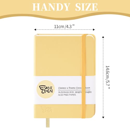 Image of 5.7x4.1in Hardcover Blank Sketchbook for Drawing 180gsm 96Pages,Yellow
