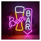 LEMST Luces de neón Letrero De Neón Beer Bar luces Led Para Decoración Pared, Letreros Iluminados Para El Hogar, Carrito, Restaurante, Hombre, Cueva, Cafetería 32x38cm