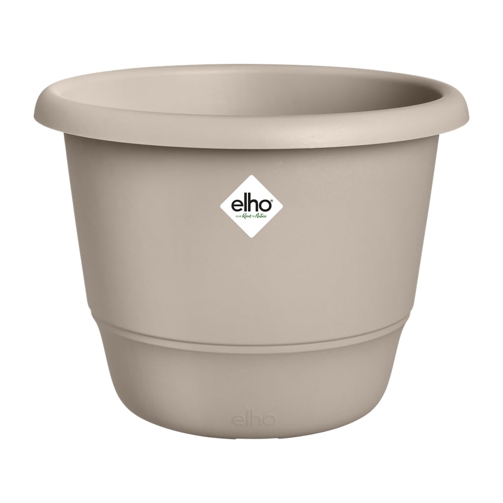 elho Amiga Rund 47 - Blumentopf für Innen und Außen - 100% recyceltes Plastik - Ø 47.0 x H 35.3 cm - Beige/Mushroom Beige
