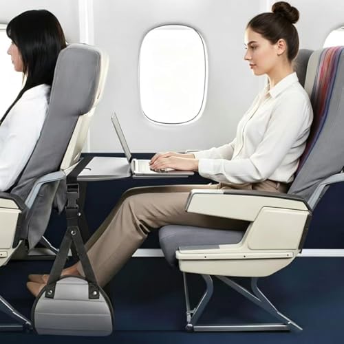 Foot Hammock for Air Travel, Portable Office Desk Foot Hammock—Relax Your Feet, a Travel Essential (Gray) image 5
