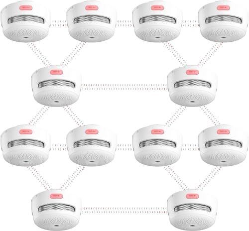 X-Sense Detector de Humo inalámbrico en Red, Mini Alarma de Incendios con batería reemplazable, Compatible con Detector de Incendios, Alarma de Humo con Rango de transmisión de más de 250 m, XS01-WR,