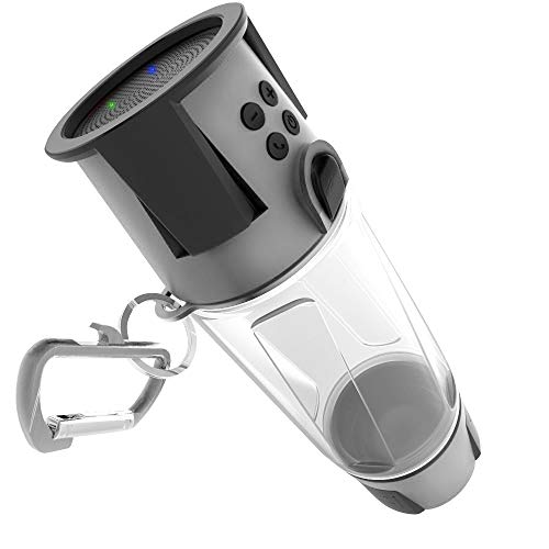 HYDRA Tech Bottle - 5W Bluetooth Speaker, 4000 mah Power Bank Charger for Smart Phone, Speakerphone, Microphone, Emergency RGB LED Nightlight Gray