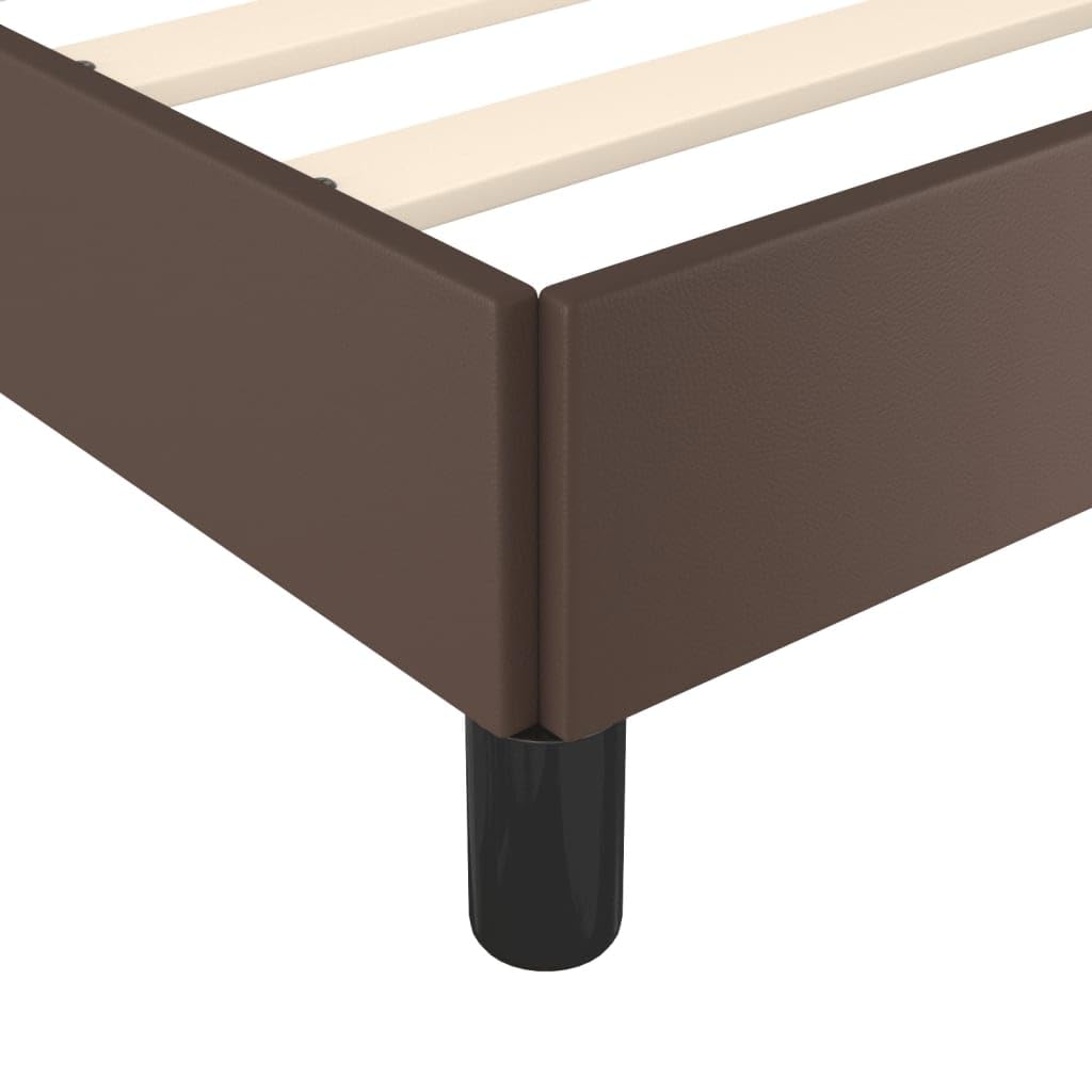 Similpelle Premium con Testata Imbottita Letto Imbottito Marrone 180x200 cm