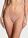 Victoria's Secret Fashion Show '24 Women's Sheer Shine Thong Panty, Almond Beige, Small