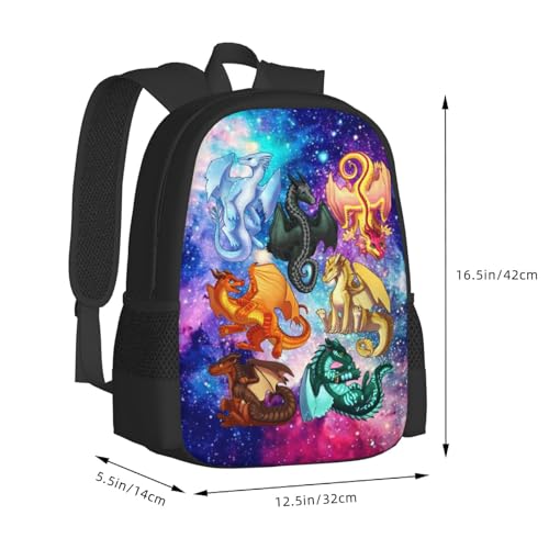 Wings-Of-Fire Dragon Backpack,3d Print Laptop Backpack Lightweight Casual Daypack Bookbag 16.5 In3