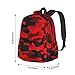 SUPLUCHOM School Backpack Military Camouflake Camo Red Black Casual Daypack Men Women Polyester Laptop Bag with Side Pockets Bookbag for Travel Hiking Work Student Over 3 Years Old Kids